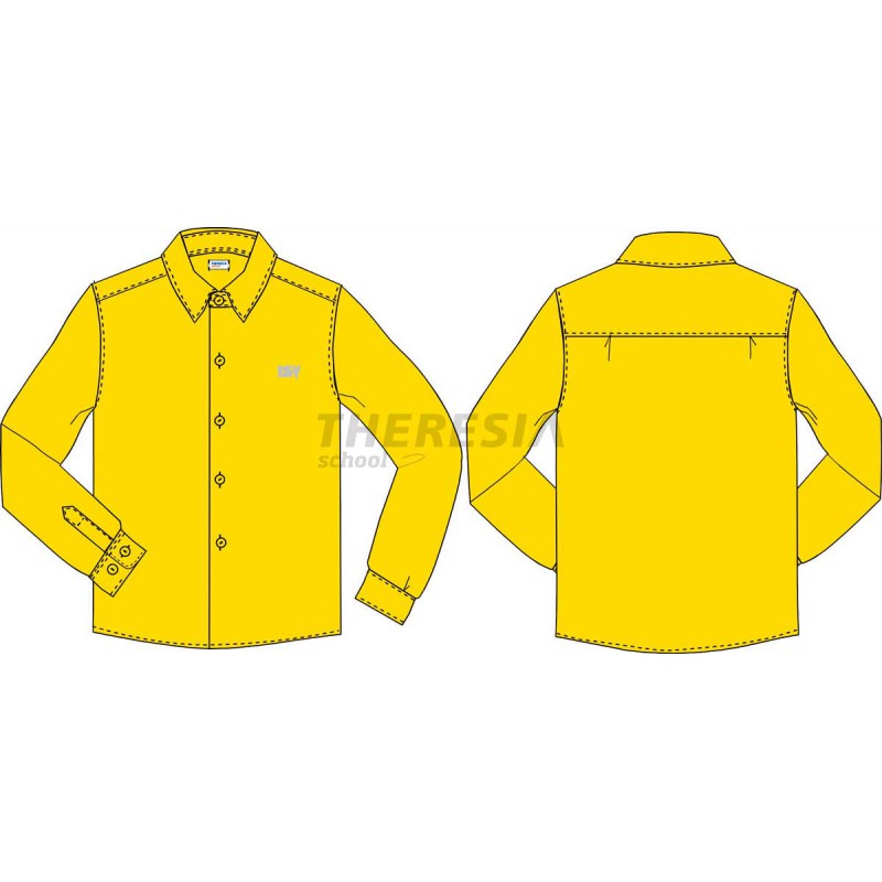 Camisa laboral alta visibilidad, camisa amarilla manga larga Serie 143  Talla S