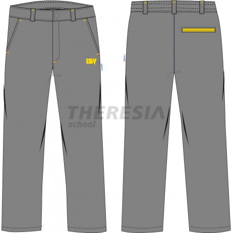 Pantalón uniforme gris con bordado