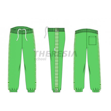 Pantalón chándal verde y blanco con serigrafía