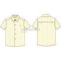 Camisa a rayas amarilla manga corta con bordado