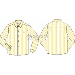 Camisa a rayas amarilla manga larga con bordado