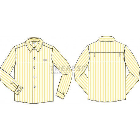 Camisa a rayas amarilla manga larga con bordado