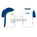 Camiseta manga corta técnica color blanco, marino y amarillo