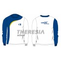 Camiseta manga larga técnica color blanco, marino y amarillo