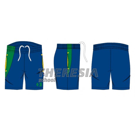 Bermuda técnica color marino, verde y amarillo