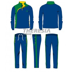 Chándal infantil acetato marino, verde y amarillo