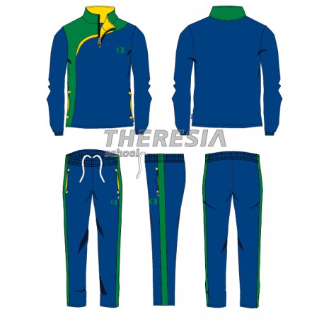 Chándal infantil acetato marino, verde y amarillo