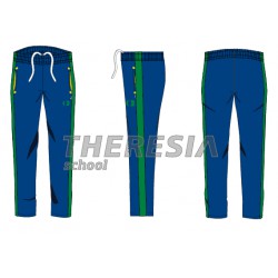 Pantalón de chándal acetato marino, verde y amarillo