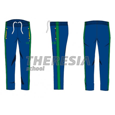 Pantalón de chándal acetato marino, verde y amarillo