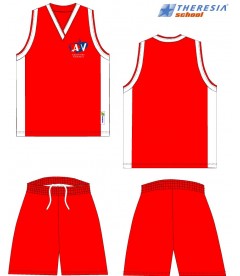 Equipaje de baloncesto, rojo y blanco con Theresia