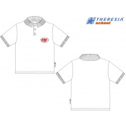 Polo de manga corta en color blanco, con serigrafía. Para infantil y primaria. Del colegio Sagrado Corazón de Tafira