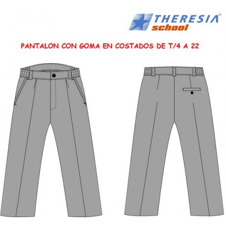 Pantalón largo de uniforme color gris, con botón. Para secundaria y bachiller.