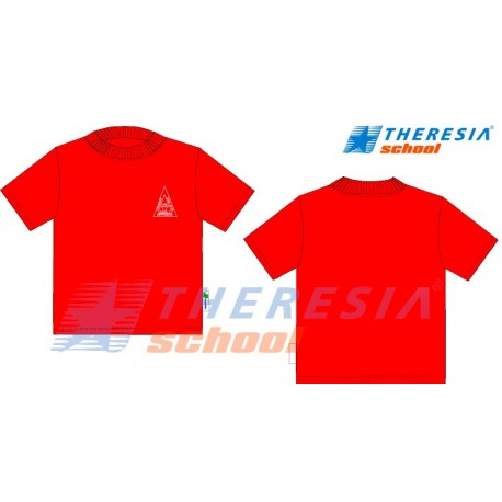 Camiseta de manga corta en color rojo 