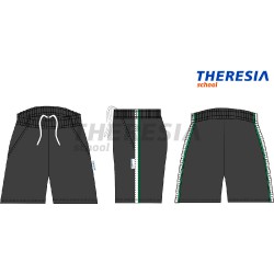 Bermuda deporte negra, blanca y verde