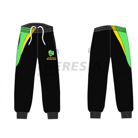 Pantalón de chándal de acetato color negro, verde y amarillo
