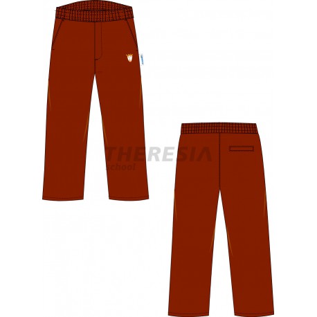 Pantalón uniforme engomado marrón con bordado