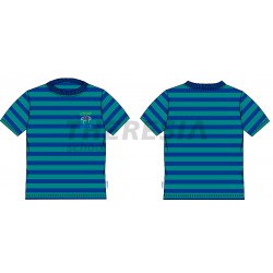 Camiseta deporte manga corta rayas verde y marino
