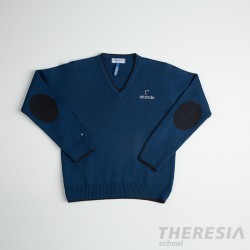 Suéter unisex azul con coderas (desde 4º primaria hasta 2º bach)